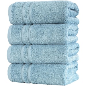 4-Piece Light Blue Turkish Cotton Hand Towels