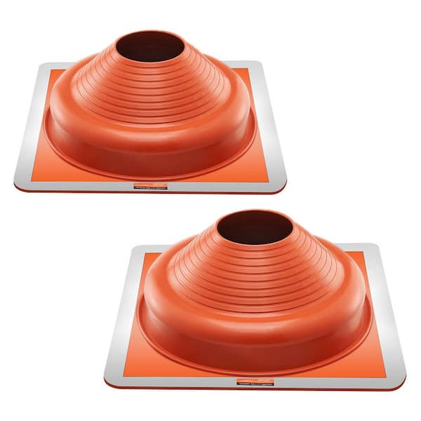 Roof Pipe Flashing Boots, 17.52 in. x 17.52 in. Red, Aluminum Roof Pipe Flashing Boots, for Chimney, Wood Stove, 2-Pack