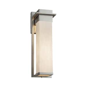 Clouds Pacific Brushed Nickel LED Outdoor Wall Lantern Sconce with Clouds Shade