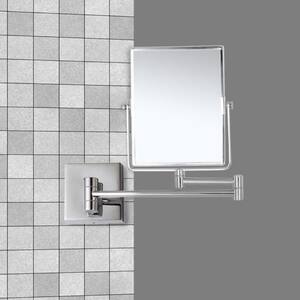 Glimmer 6.3 in. x 8.5 in. Wall Mounted LED 3x Rectangle Makeup Mirror in Chrome Finish