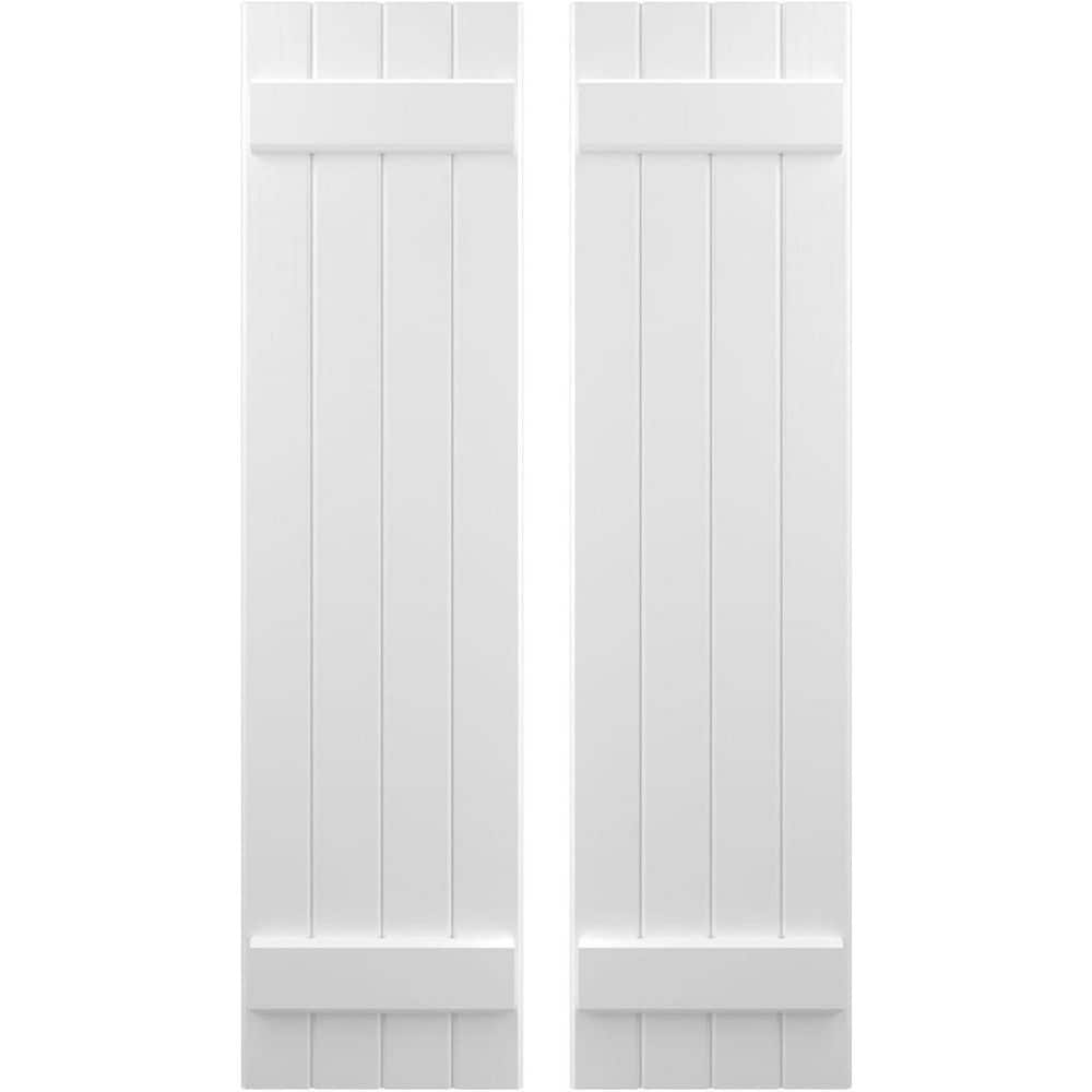 14 in. W x 82 in. H Americraft 4-Board Exterior Real Wood Joined Board and Batten Shutters in White price history on PriceWatchPro