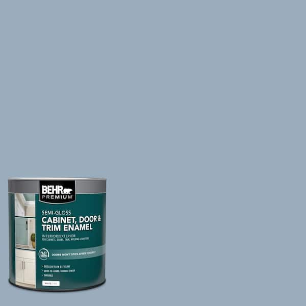 BEHR PREMIUM 1 qt. #S510-3 Ombre Blue Semi-Gloss Enamel Interior/Exterior Cabinet, Door & Trim Paint