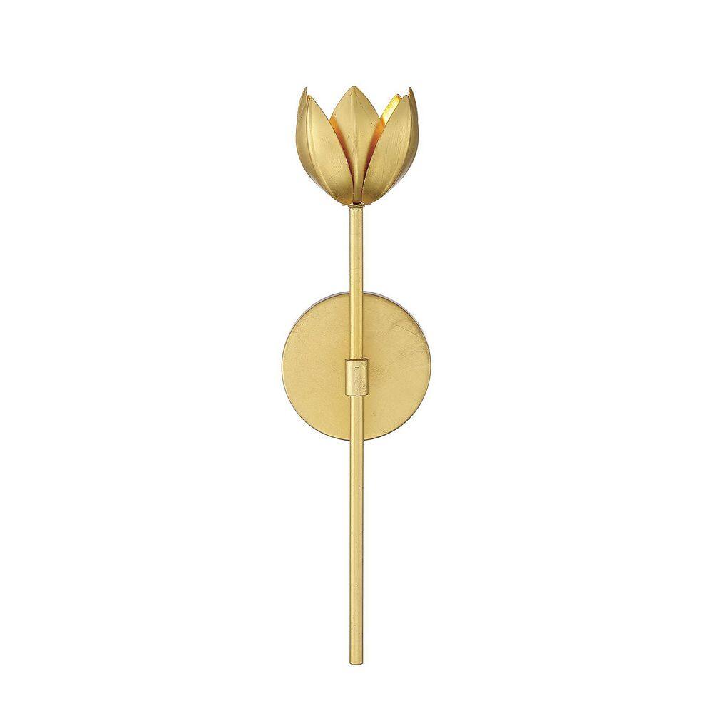 True Gold Floral LED Wall Sconce with Vintage Styling