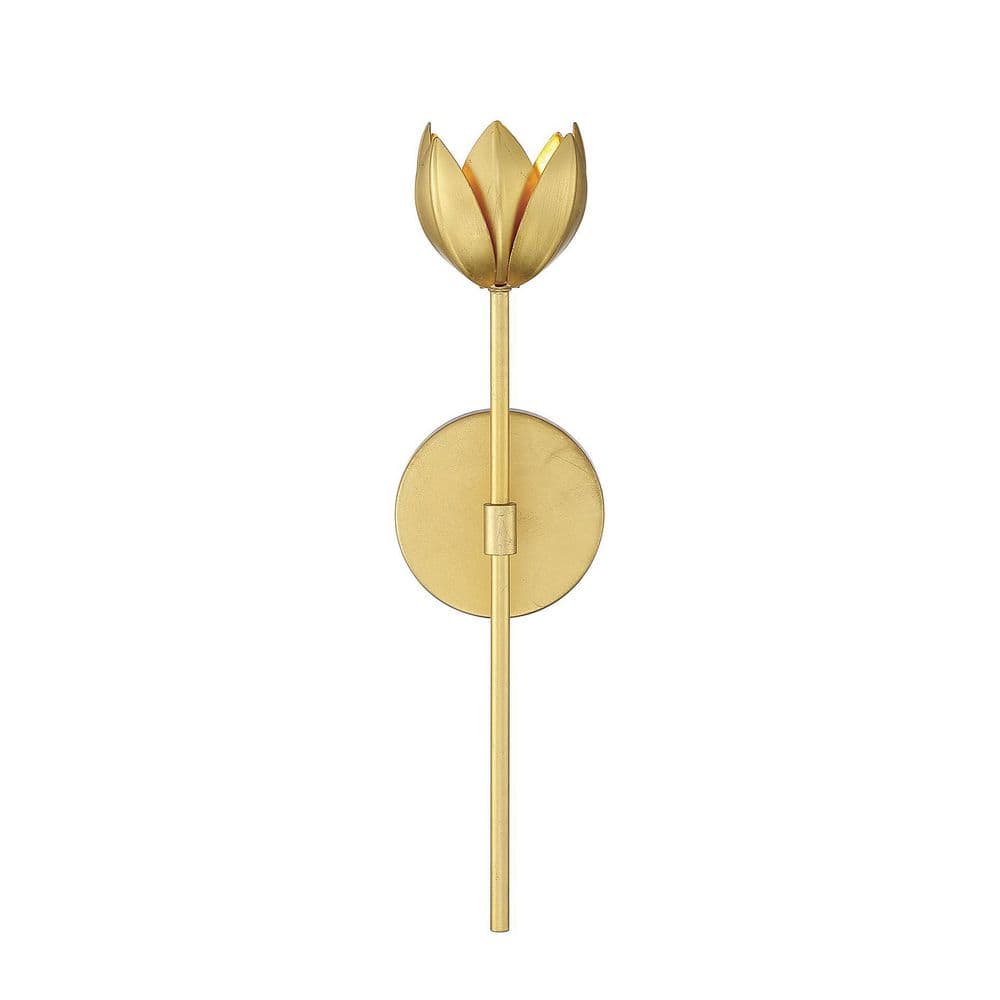 True Gold Floral LED Wall Sconce with Vintage Styling