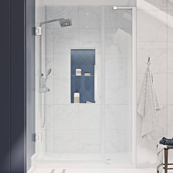 OVE Decors Tampa-Pro 38 in. L x 32 in. W x 72 in. H Alcove Shower Kit with Pivot Frameless Shower Door in Chrome and Shower Pan