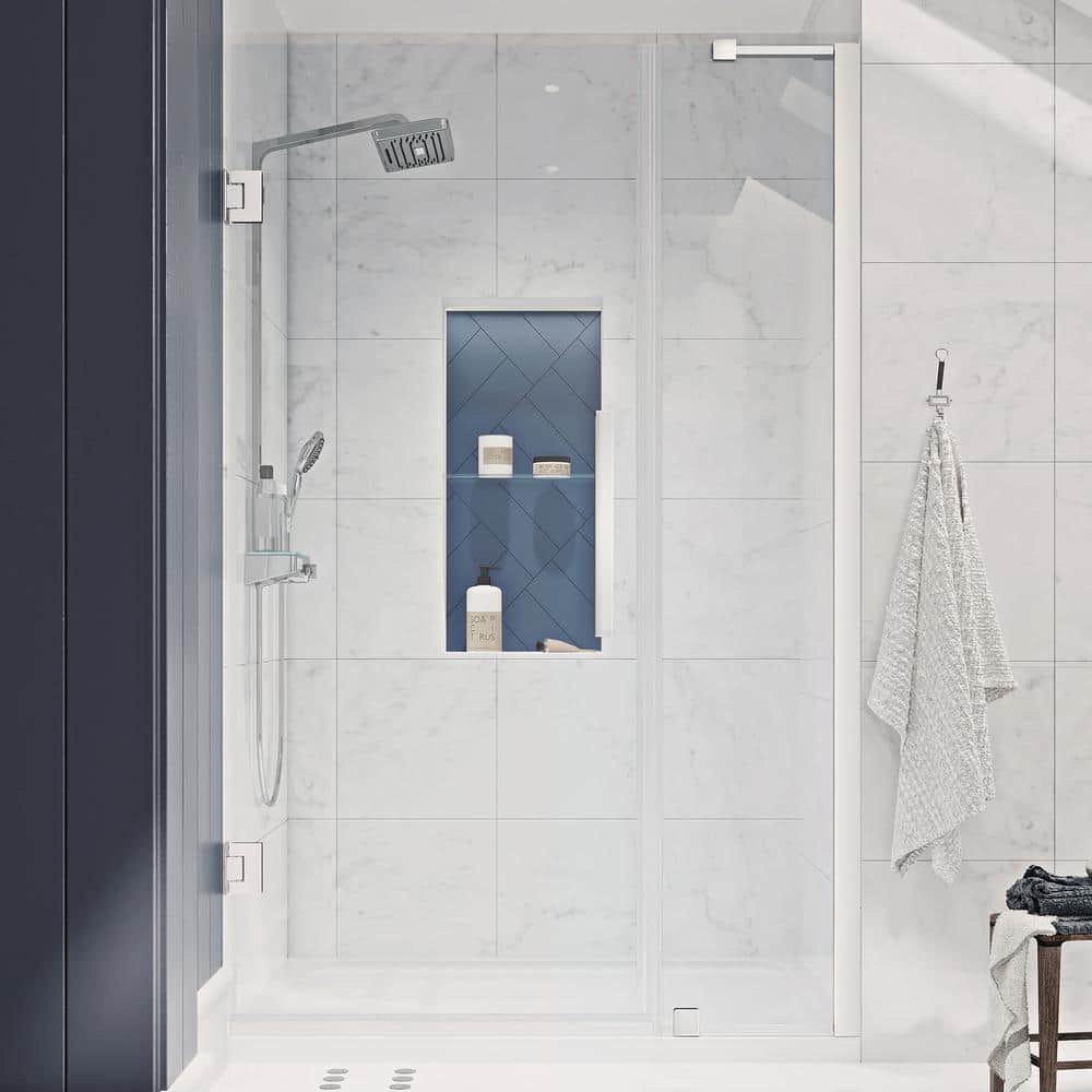 Endless Tampa-Pro 37" W x 72" H Alcove Frameless Shower Kit, Door, Panel, Base