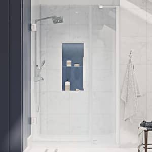 Tampa-Pro 38 in. L x 36 in. W x 75 in. H Alcove Shower Kit w/ Pivot Frameless Shower Door in Chrome and Shower Pan