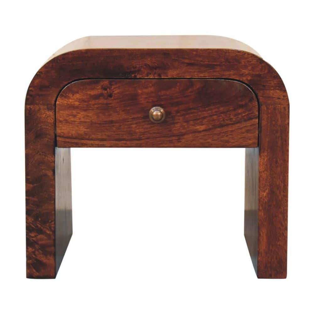Walnut 1-Drawer 17.70 in. Nightstand
