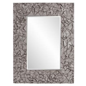 48 in. H x 36 in. W Large Rectangle Gray Wash Beveled Glass Contemporary Mirror