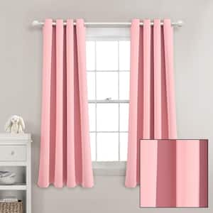 Fairytale Pink Insulated Grommet Blackout Window Curtain Panels 52 in. W x 63 in. L (Set of 2)