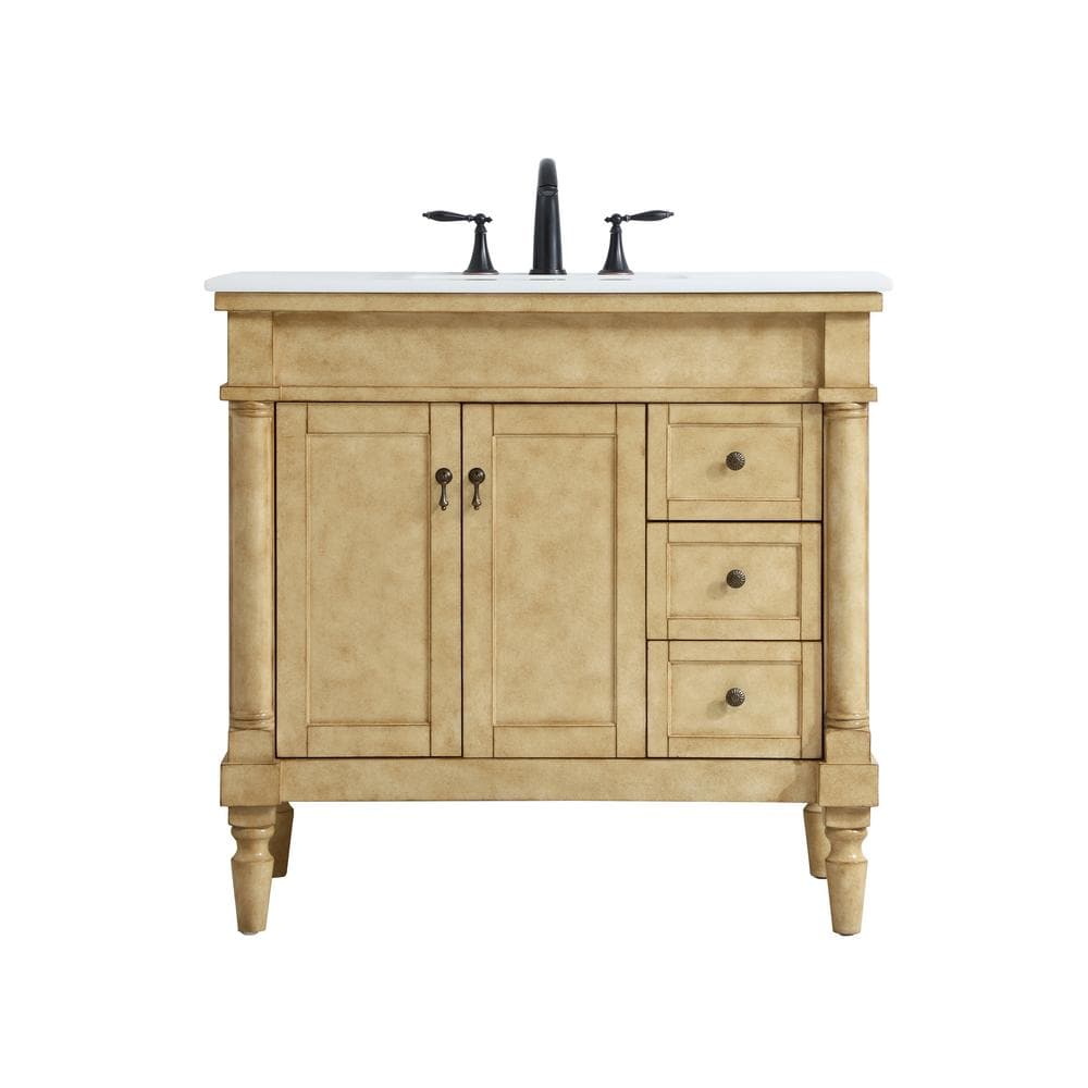 Simply Living 36 in. W x 21.5 in. D x 35 in. H Bath Vanity in Antique Bronz