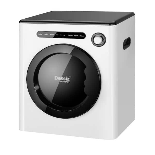 Elexnux 1.6 cu. ft. Vented Electric Dryer in White with Triple Dander Filtration and Display Panel