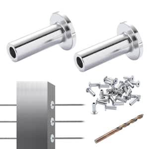 T316 Stainless Steel Protector Sleeves for 1/8 in. Wire Rope Cable Railing Balustrade Marine Grade Come with A Drill Bit