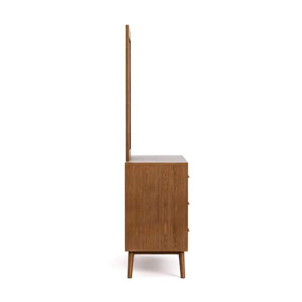 home depot mid century modern dresser Mid-Century Modern Caramel 6-Drawer 58.5 in. Dresser with Curved Detailing