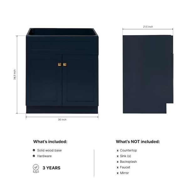 Hamlet 30 in. W x 21.5 in. D x 34.5 in. H . Bath Vanity Cabinet without Top in Midnight Blue
