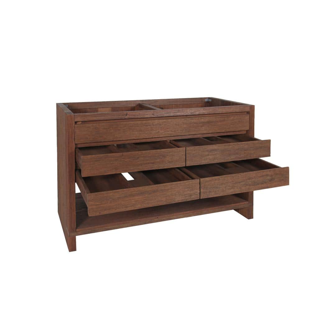 Refined Teak 48'' Double Free-Standing Vanity Base