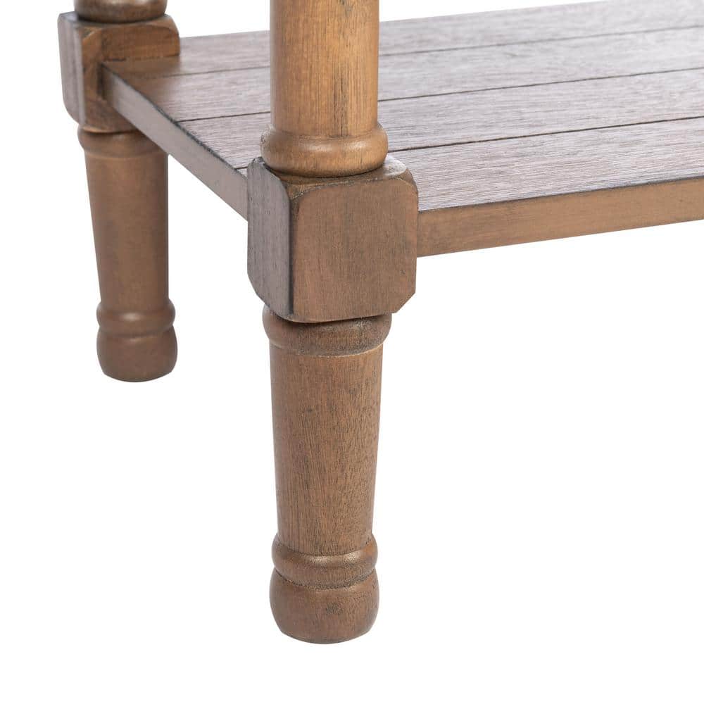 Primrose Warm Brown Wood & Metal Console Table with Storage