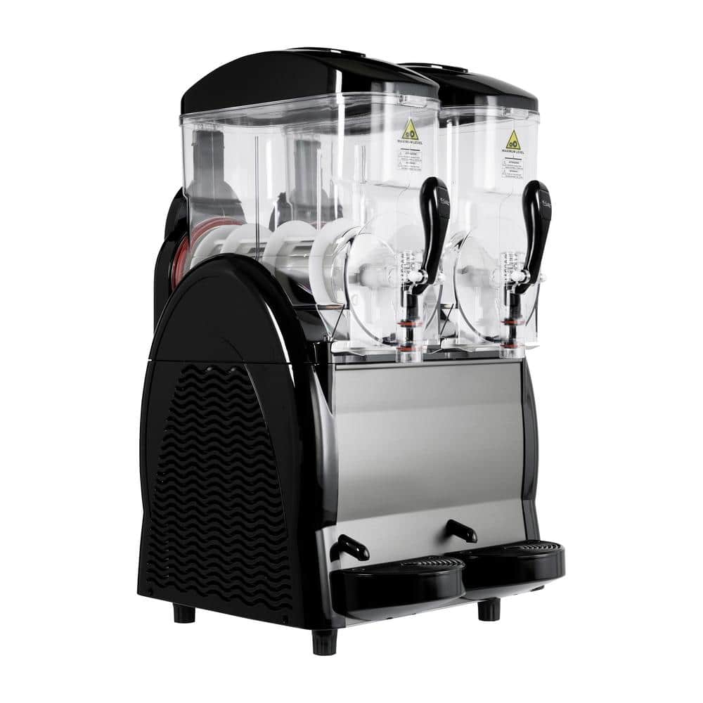 6 Gal. Black Commercial Double Plastic Hopper Granita Frozen Beverage Machi