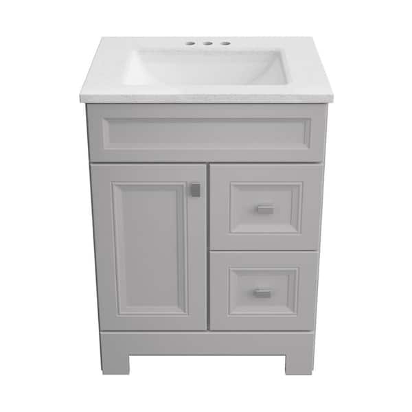 Home Decorators Collection Sedgewood 24 1 2 In Configurable Bath Vanity Dove Gray With Solid Surface Top Arctic White Sink Pplnkdvr24d - Home Depot 24 Bathroom Vanity With Sink