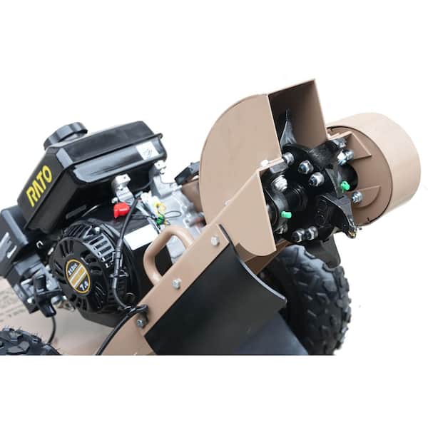 BEARCLAW 7HP Gas Powered Stump Grinder with 6 Tungsten Carbide Cutters and High Torque Rato Engine