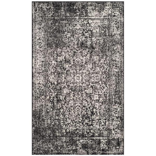 SAFAVIEH Evoke Black/Grey Doormat 3 ft. x 5 ft. Border Area Rug