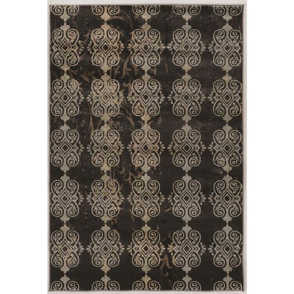 Jewel Beige 5 ft. x 8 ft. Traditional Loomed Medallion Polypropylene Rectangle Indoor Area Rug