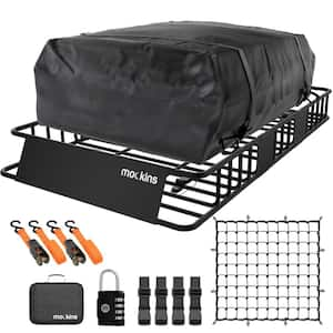 250 lb. Roof Rack Basket with 16 CF Roof Bag - Roof Rack Cargo Basket Adjusts from 43-64 in. L x 39 in. W x 6 in. H