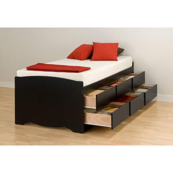 Prepac Sonoma Twin Wood Storage Bed Bbt, Twin Wood Platform Bed With Storage