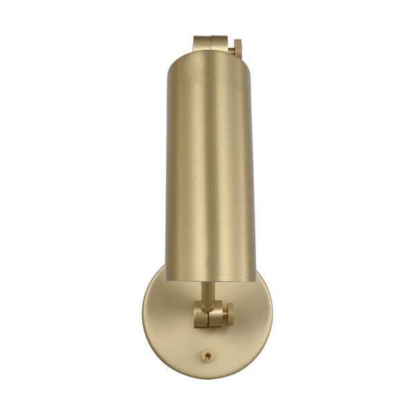 SCOTT LIVING - Frasar Medium 1-Light Satin Brass One Arm Wall Sconce with Satin Brass Steel Shade