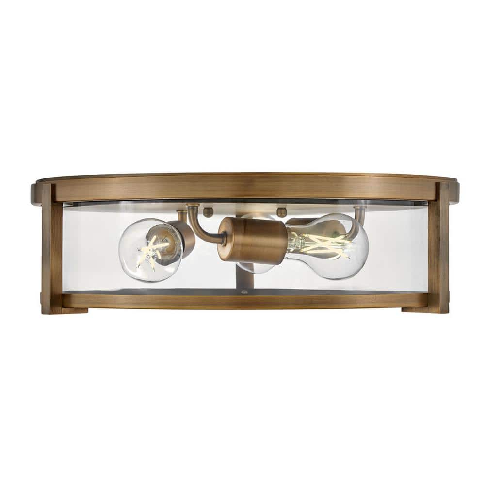 Brushed Bronze and Clear Glass LED Flush Mount Light