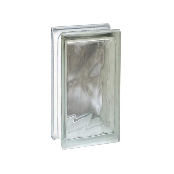 Seves Nubio 4 in. Thick Series 4 in. x 8 in. x 4 in. (8-Pack) Wave Pattern Glass Block (Actual 3.75 x 7.75 x 3.88 in.)