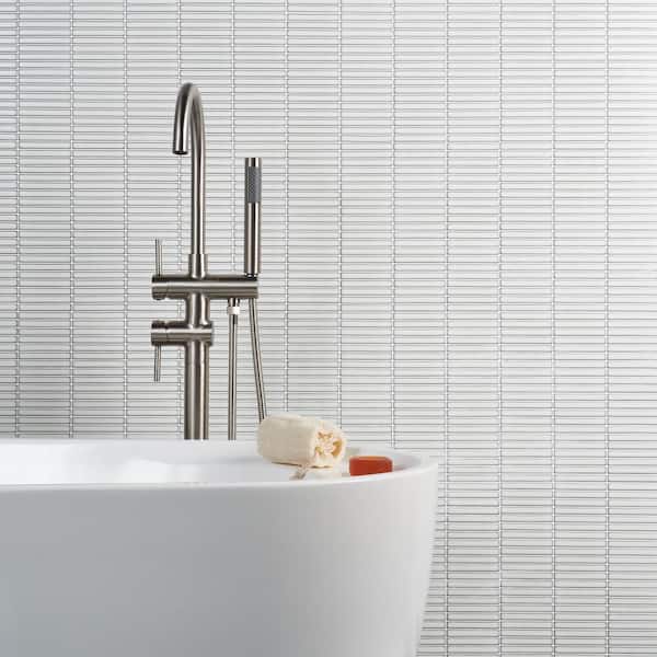 Ivy Hill Tile Motif Stacked Snow White 11.19 in. x 11.9 in. Glossy