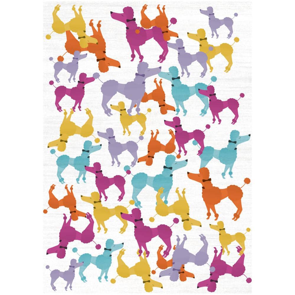 Imagination Ivory Multicolor 4 ft. x 5 ft. Graphic Contemporary Area Rug price history on PriceWatchPro