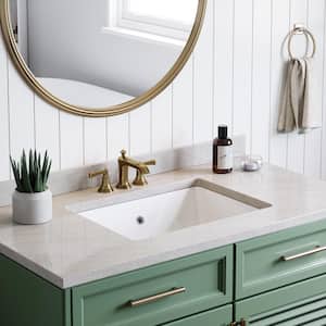 20.28 in. Rectangular Glazed Ceramic Undermount Bathroom Vanity Sink in White with Overflow Drain