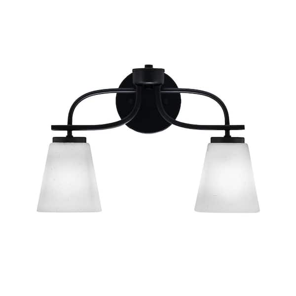 Unbranded Olympia 16.5 in. 2-Light Matte Black Vanity Light