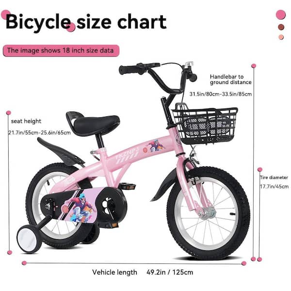 Tatayosi 18 Kids Bike with Training Wheels and Adjustable