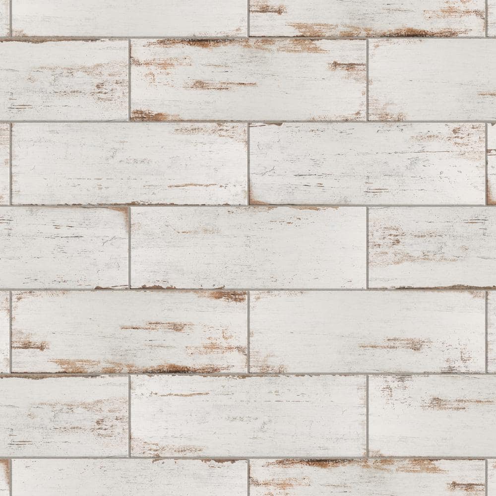 Merola Tile Retro Blanc 8 1 4 In X 23 2 Porcelain Floor And Wall 11 12 Sq Ft Case Fnurt8bl The