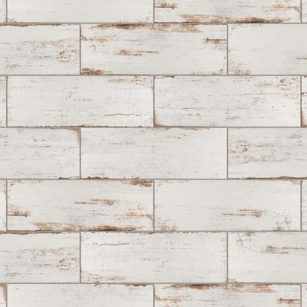 Merola Tile Retro Blanc 8-1/4 in. x 12 in. Porcelain Floor and Wall Take Home Tile Sample