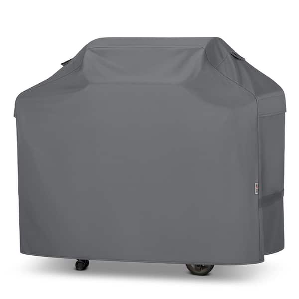 55 in. Heavy-Duty Waterproof Grill Cover-All-Weather Protection for 3-4 Burner Weber, Char-Broil & Nexgrill, Gray