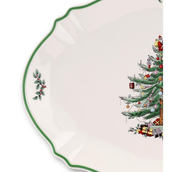  Spode Christmas Tree Oval Rim Dish, Deep Baking Pan for  Serving Vegetables, Roast Dinner, and More, 12.5 inch x 8.75 inch, Made  of Fine Porcelain