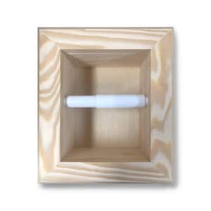 Recessed Toilet Paper Holder Unfinished Solid Wood Tripoli with Bevel Frame