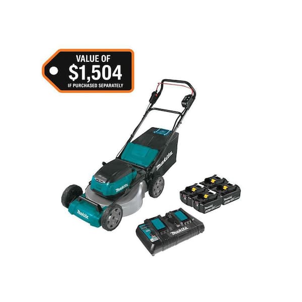 21 in. 18V X2 (36V) LXT Lithium-Ion Cordless Walk Behind Push Lawn Mower Kit with 4 Batteries (5.0 Ah)