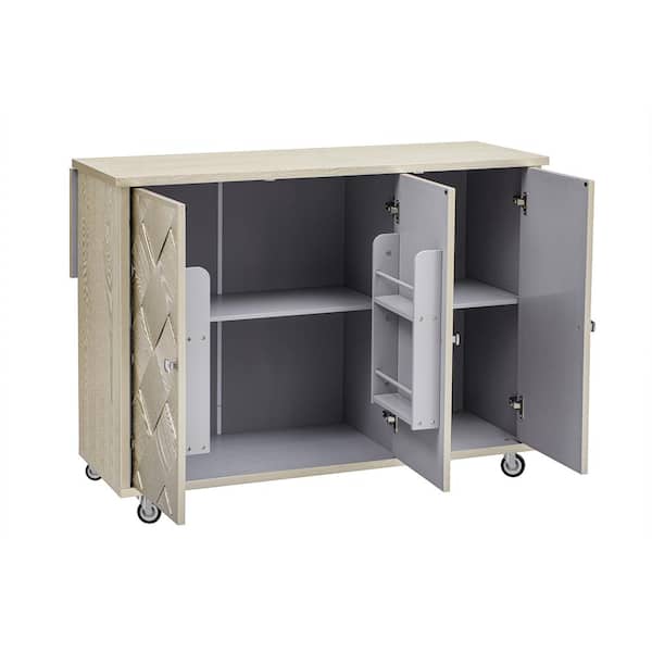 COWLOWN 51.2 in. W x 29.5 in. D x 36.2 in. H Bathroom Beige Linen Cabinet