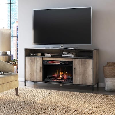 Lynhurst 58 in. Freestanding Media Mantel Electrical Fireplace TV Stand in Modern Valley Pine