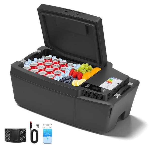 Car Refrigerator 12-Volt Car Fridge 21.1 qt./20 L Dual Zone Portable Freezer 3°F-50°F Adjustable Range APP Control
