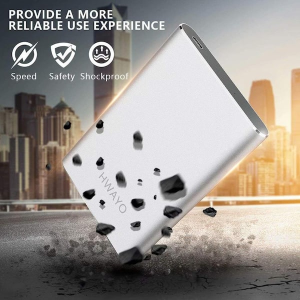 EKIEUDL - 750GB Portable External Hard Drive, USB3. 1 Gen 1 Type C Ultra Slim 2.5'' HDD Storage, 10Gbps Transfer Speed, Silver