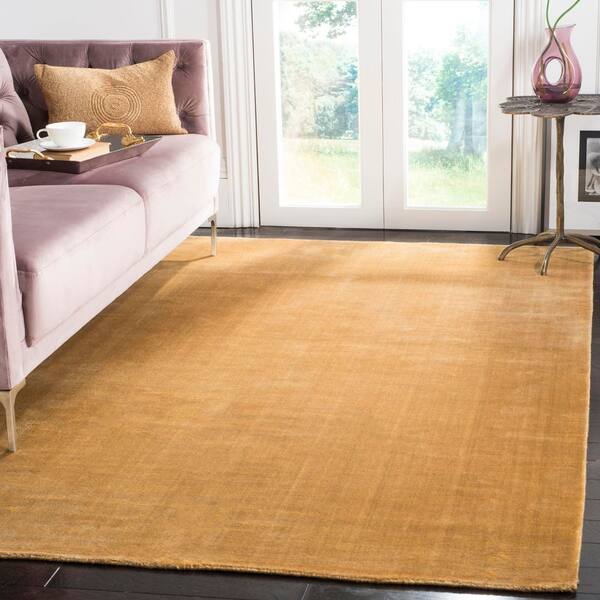 Mirage 8 ft. x 10 ft. Old Gold Distressed Striped Area Rug