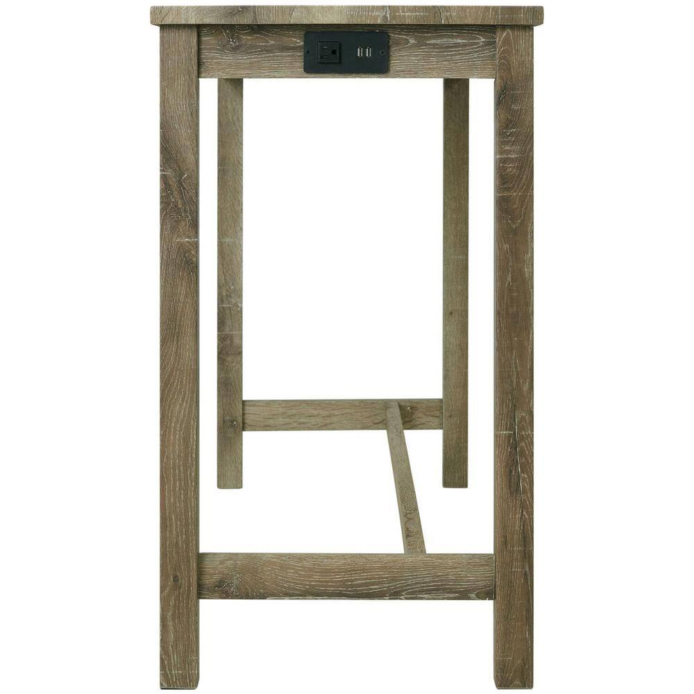 Rustic Cream 4-Piece High-Top Pub Set with Upholstered Stools