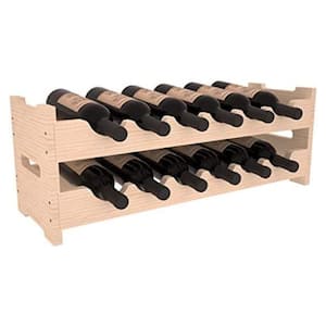 Natural Unstained Pine 12-Bottle Mini Scallop Wine Rack