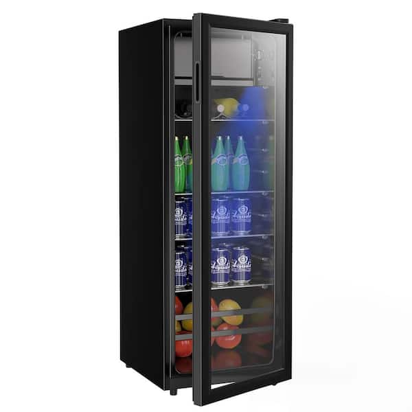 15.75 in. Dual Zone 94-Cans Bottles Beverage and Wine Cooler in Black